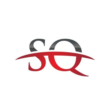 İlk harf Sq red swoosh logo logo swoosh