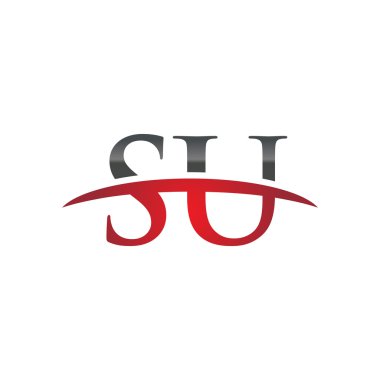 İlk harf Su red swoosh logo logo swoosh