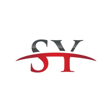 İlk harf Sy red swoosh logo logo swoosh