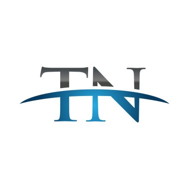 İlk harf Tn mavi swoosh logo logo swoosh 