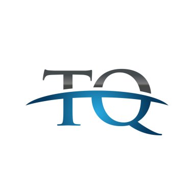 İlk harf Tq mavi swoosh logo logo swoosh 