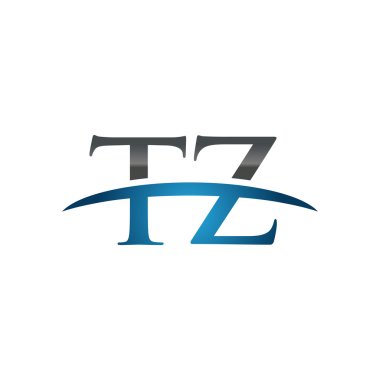 İlk harf Tz mavi swoosh logo logo swoosh 