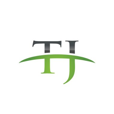 İlk harf Tj yeşil swoosh logo logo swoosh