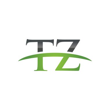 İlk harf Tz yeşil swoosh logo logo swoosh
