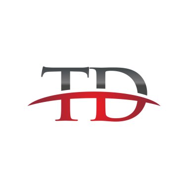 İlk harf Td red swoosh logo logo swoosh