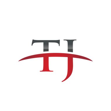 İlk harf Tj red swoosh logo logo swoosh