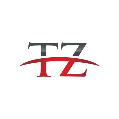 İlk harf Tz red swoosh logo logo swoosh