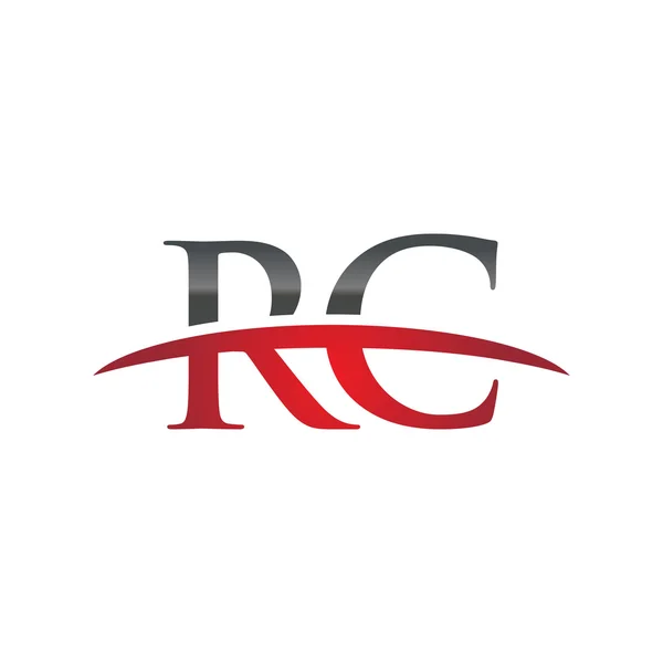 頭文字 Rc red swoosh ロゴ ロゴをシューッという音 — ストックベクタ