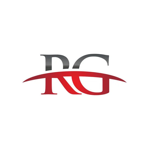 Letra inicial RG rojo swoosh logo swoosh logo — Vector de stock