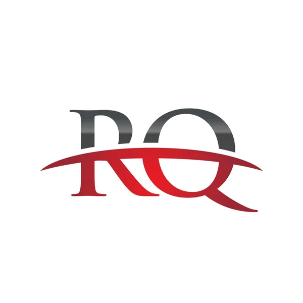 Initial letter RQ red swoosh logo swoosh logo — Stock Vector