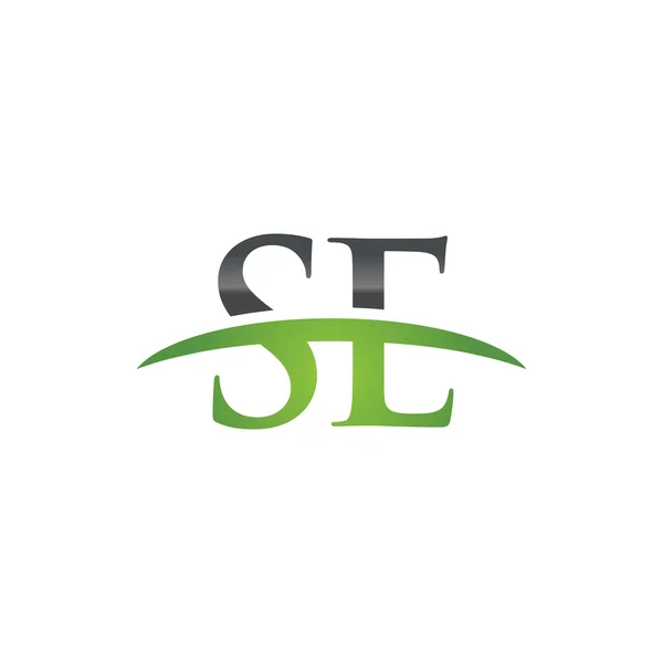 Initial letter SEgreen swoosh logo swoosh logo — Stock Vector