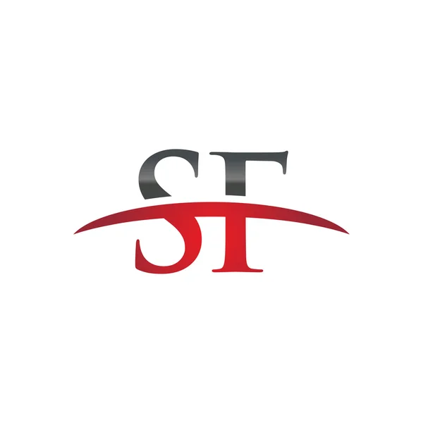 Initial letter SF red swoosh logo swoosh logo — Stock Vector
