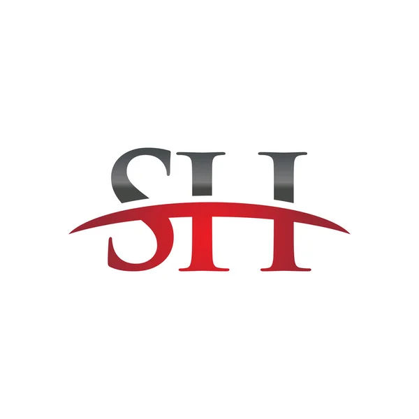 Початкова літера SH червоний флеш логотип флеш логотип — стоковий вектор