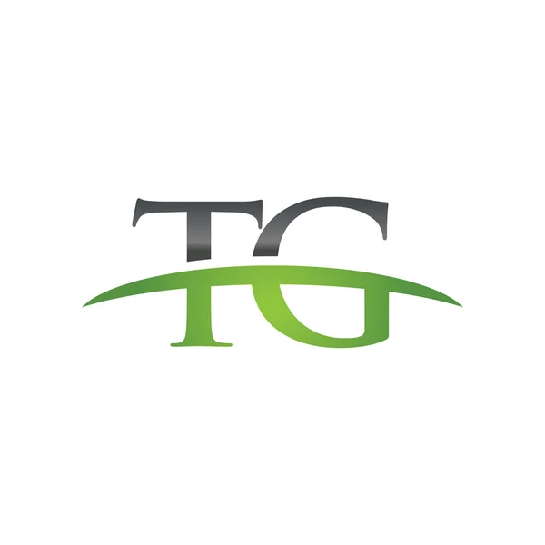 Literą Tg zielone logo swoosh swoosh logo — Wektor stockowy