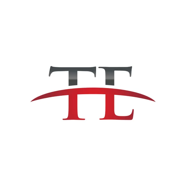 Initial letter TE red swoosh logo swoosh logo — Stock Vector