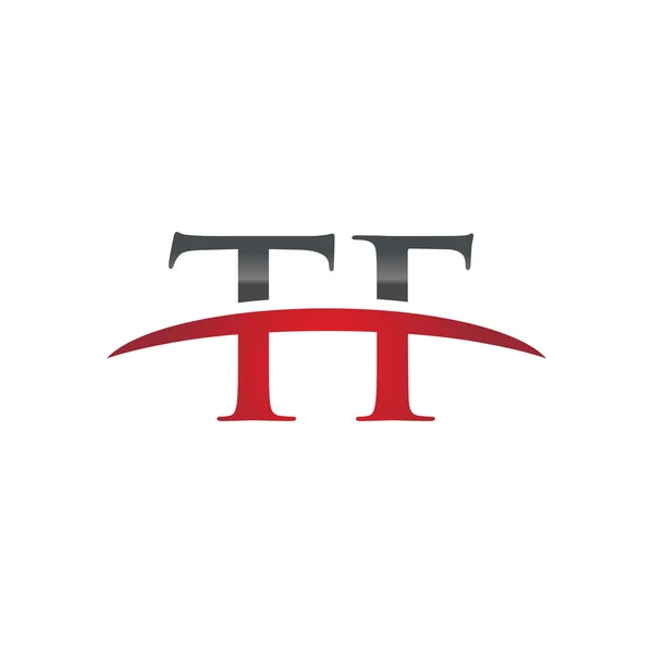 Letra inicial TF rojo swoosh logo swoosh logo — Vector de stock