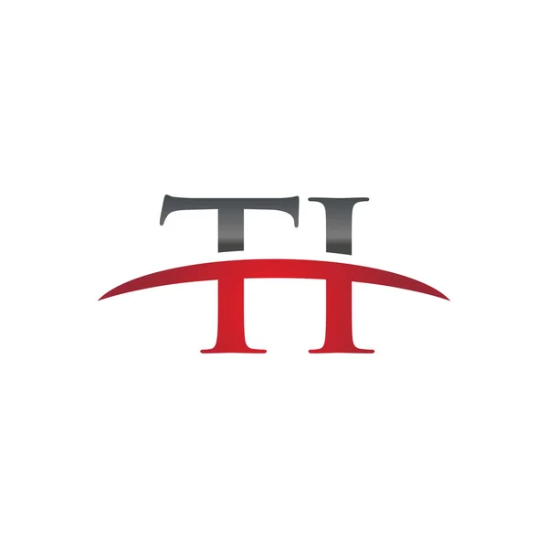 İlk harf Ti red swoosh logo logo swoosh — Stok Vektör