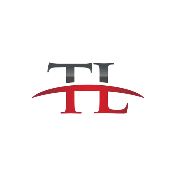 Carta inicial TL logotipo swoosh vermelho logotipo swoosh — Vetor de Stock