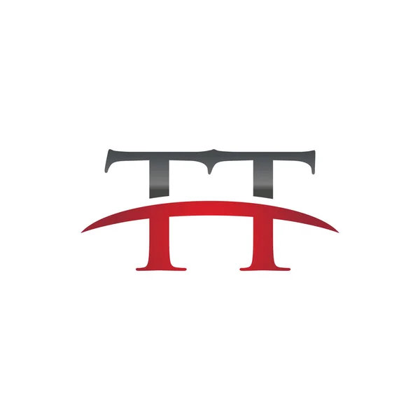 Počáteční písmeno Tt red swoosh logo swoosh logo — Stockový vektor