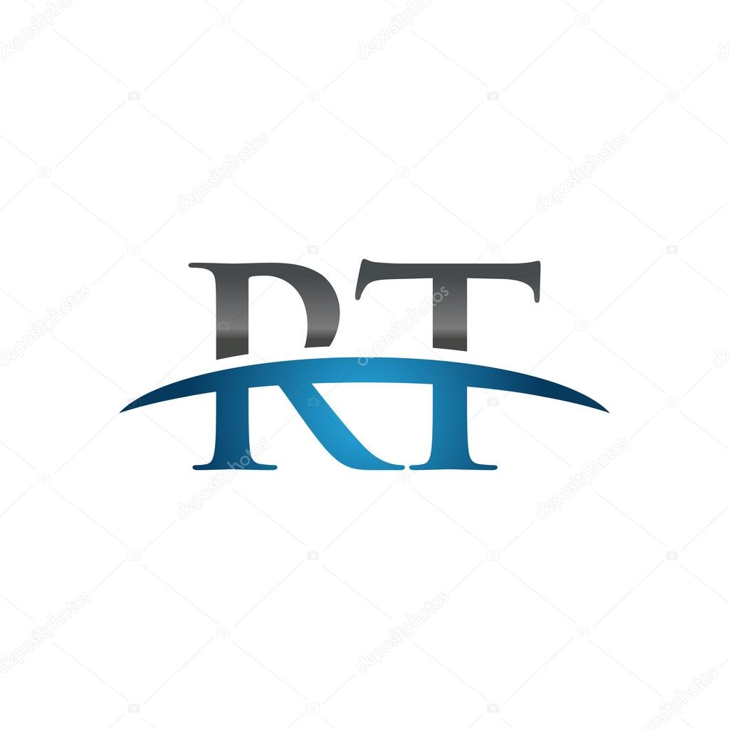 Initial letter RT with swoosh logo template
