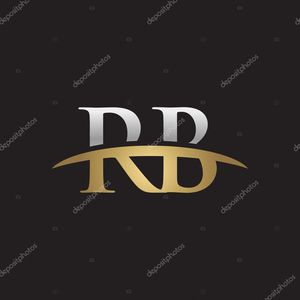 Initial letter RB with swoosh logo template