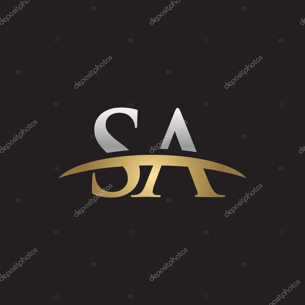 Initial letter SA with swoosh logo template