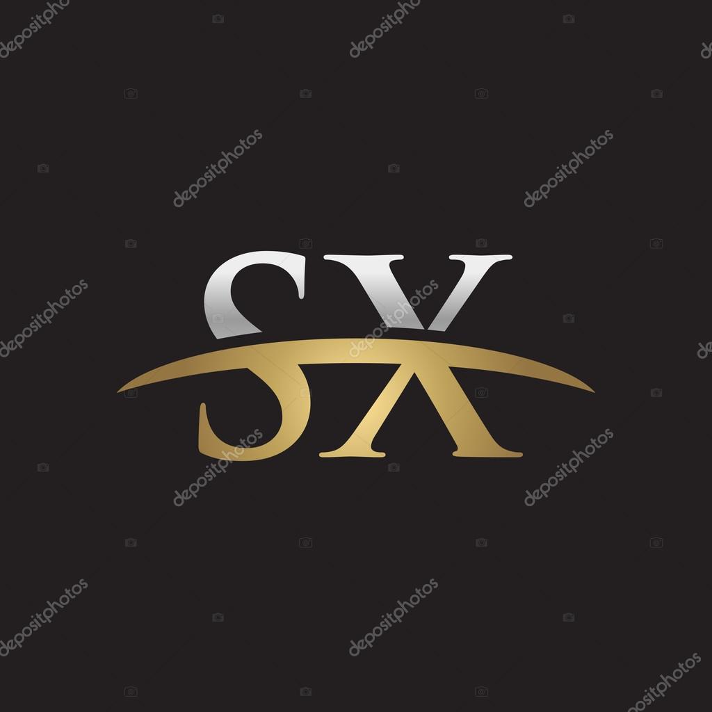 Initial letter SX with swoosh logo template