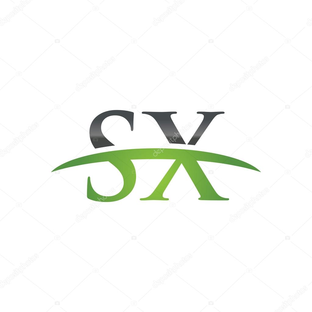 Initial letter SX with swoosh logo template