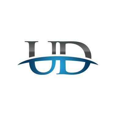 İlk harf Ud mavi swoosh logo logo swoosh 