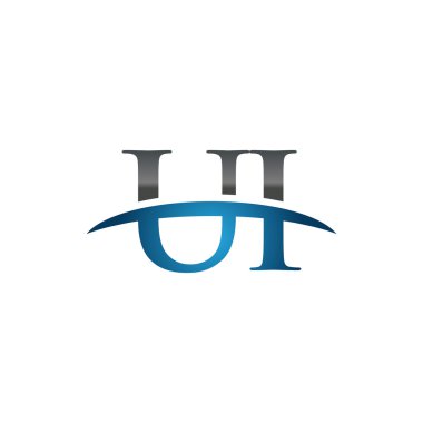 İlk harf UI mavi swoosh logo logo swoosh 