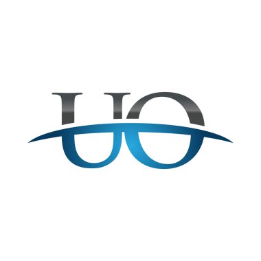 İlk harf Uo mavi swoosh logo logo swoosh 