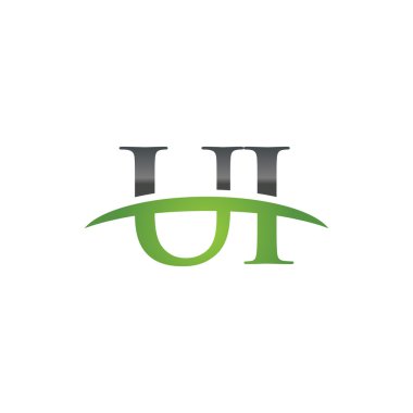 İlk harf UI yeşil swoosh logo logo swoosh