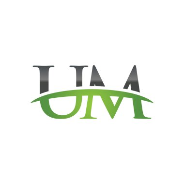 İlk harf Um yeşil swoosh logo logo swoosh