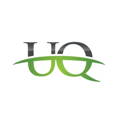 İlk harf Uq yeşil swoosh logo logo swoosh