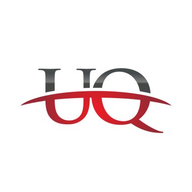 İlk harf Uq red swoosh logo logo swoosh