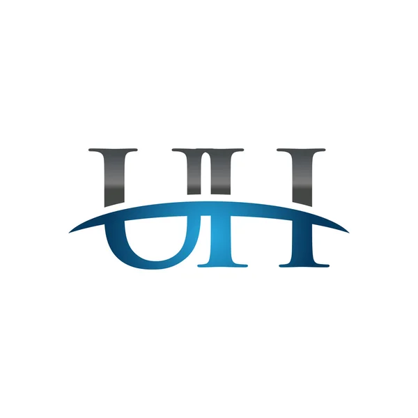 Початкова літера логотип синього лихоманки UH — стоковий вектор