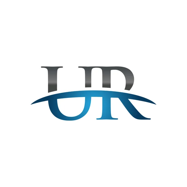 Початкова літера UR синій флеш логотип флеша — стоковий вектор