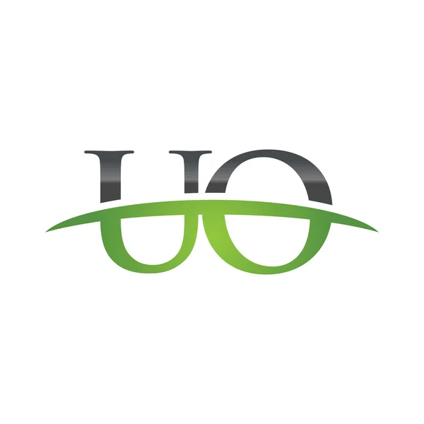 Початкова літера логотип UO зелений флеш логотип флеша — стоковий вектор