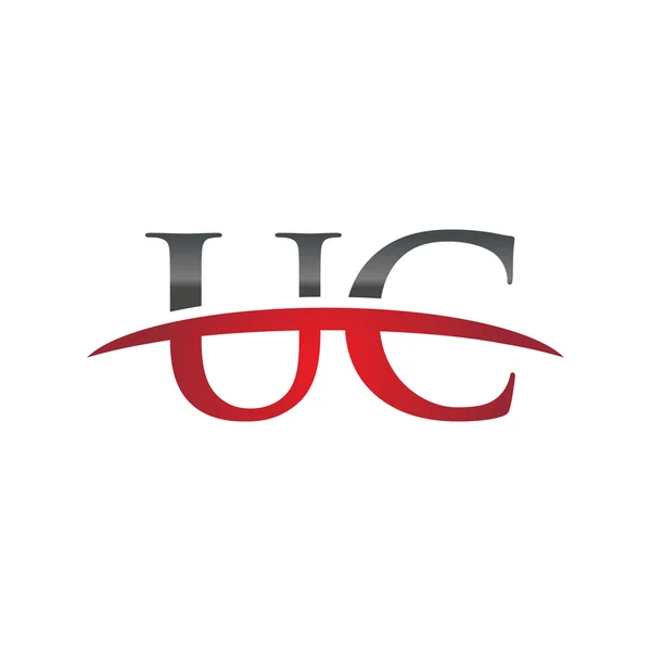 Lettre initiale UC rouge logo swoosh logo swoosh — Image vectorielle