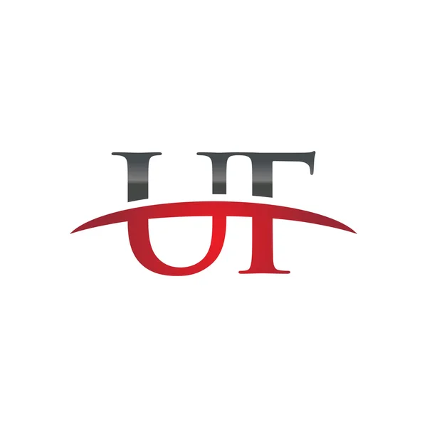 Галочка початкового листа Uf червоний логотип галочка логотип — стоковий вектор