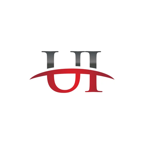 Initial letter UI red swoosh logo swoosh logo — Stock Vector