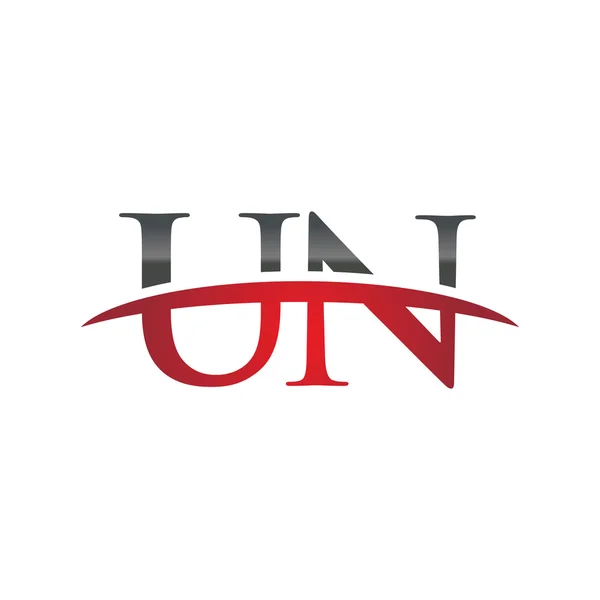 首字母联合国红色耐克标志耐克标志 — 图库矢量图片