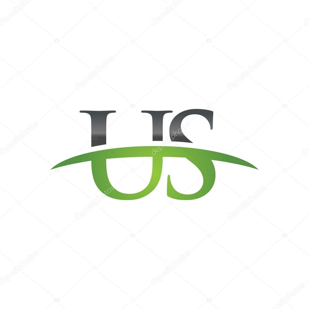Initial letter US with swoosh logo template