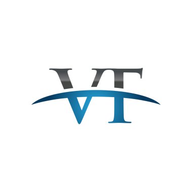 İlk harf Vf mavi swoosh logo logo swoosh 