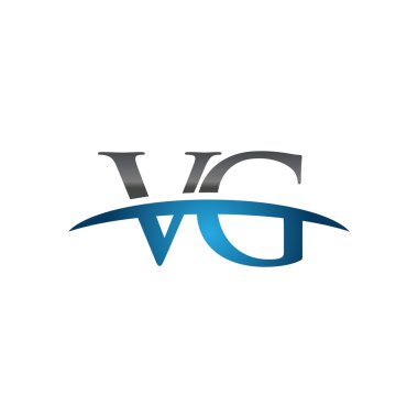 İlk harf Vg mavi swoosh logo logo swoosh 