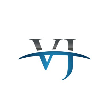 İlk harf Vj mavi swoosh logo logo swoosh 