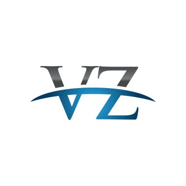 İlk harf Vz mavi swoosh logo logo swoosh 