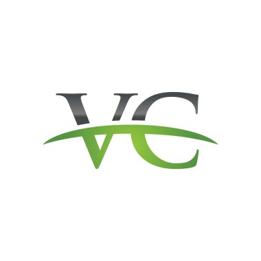 İlk harf Vc yeşil swoosh logo logo swoosh