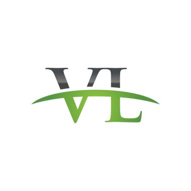 İlk harf Vl yeşil swoosh logo logo swoosh