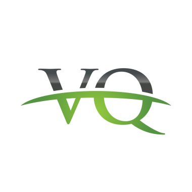 İlk harf Vq yeşil swoosh logo logo swoosh